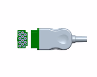 Connector for Compatible 3-lead One-Piece ECG Cable with Grabber/Pinch end (comparable to GE Healthcare 2021141-002) AHA