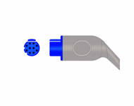 Compatible 3-lead with Defib-Proof (with Resist) ECG Trunk Cable AHA (comparable to Datex Ohmeda 545307-HEL) SKU: ET-3008R-DX-A