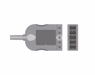 Compatible 5-lead with Defib-Proof (with Resist) ECG Trunk Cable AHA (comparable to Philips M1520A) Reusable, Limb + Chest Lead, 2.5m, used with AA Twin-Pin Leadwire SKU: ET-5005R-AA-A