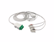 Compatible 3-lead One-Piece ECG Cable with Grabber/Pinch end (comparable to GE Healthcare 2021141-002) AHA Reusable, Limb Lead, 2.5m+0.9m, Shielded SKU: ECZ-3004G-A