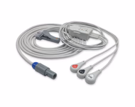 Compatible 3-lead One-Piece ECG Cable with Snap end (comparable to Siemens 7396448) AHA Reusable, Limb Lead, 2.5m+0.9m, Respiratory Rate SKU: EC-3074S-A