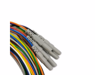 Compatible EEG/EMG/EOG Electrodes Cable 118IN, 10-Leads (comparable to Philips Respironics 1075399) 10 Leads/set, 3m, φ10mm Golden Plated Copper Cup, 1.5mm DIN, Red, Orange, Yellow, Green, Blue, Purple, White, Brown, Gray, Black SKU: EEG-D10-006