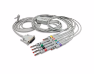Compatible 10-lead Diagnostic(EKG) One-Piece ECG Cable with 4mm Banana end (comparable to Philips M3702A) AHA Reusable, Limb + Chest Lead, 2.2m+mixed 0.8m/1.2m, Defib-Proof (with Resist) SKU: EKC10R-PH-B-A
