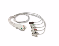 Compatible 5-lead ECG Leadwire with Grabber/Pinch end Molded 0.9m AHA (comparable to GE Healthcare 412681-001) Reusable, Limb + Chest Lead, Lead Type: GE Multi-Link, Shielded SKU: EL-MQ5-90G-A