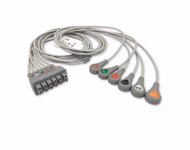 Compatible 6-lead ECG Leadwire with Snap end Individual 0.9m AHA (comparable to GE Healthcare 421930-002) Reusable, Limb + Chest Lead, Lead Type: GE Multi-Link, Shielded SKU: EL-MQS6-90S-A