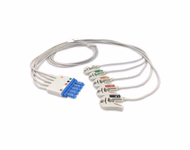 Compatible 5-lead ECG Leadwire with Grabber/Pinch end Molded 0.9m AHA (comparable to Philips M1968A (0.9m)) Reusable, Limb + Chest Lead, Lead Type: Philips IntelliVue, Shielded SKU: EL-PH5-90G-A