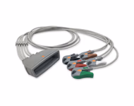Compatible 5-lead Telemetry ECG Leadwire with Grabber/Pinch end Molded 0.9m AHA (comparable to Philips 989803171831) Reusable, Limb + Chest Lead, Lead Type: Philips MX40, Shielded SKU: EL-TMX5-90G-A