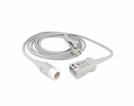 Compatible 3-lead with Defib-Proof (with Resist) ECG Trunk Cable AHA (comparable to Philips M1669A (OEM is AHA/IEC)) Reusable, 2.5m, used with Philips IntelliVue Leadwire SKU: ET-3005R-PH-A
