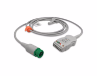 Compatible 5-lead with Defib-Proof (with Resist) ECG Trunk Cable AHA (comparable to Mindray 009-005266-00) Reusable, Limb + Chest Lead, 2.5m, used with Mindray N/T Leadwire SKU: ET-5016R-TM-A