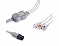 Compatible 3-lead One-Piece ECG Cable with Snap end (comparable to Welch Allyn 008-0315-00) AHA Reusable, Limb Lead, 2.5m+0.9m, Defib-Proof (with Resist) SKU: EC-3019RS-A
