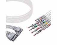 Compatible 10-lead ECG Leadwire with 4mm Banana end Individual 0.9m AHA (comparable to Mortara 9293-041-50) Reusable, Limb + Chest Lead, Shielded SKU: EKL-MT10-B-A