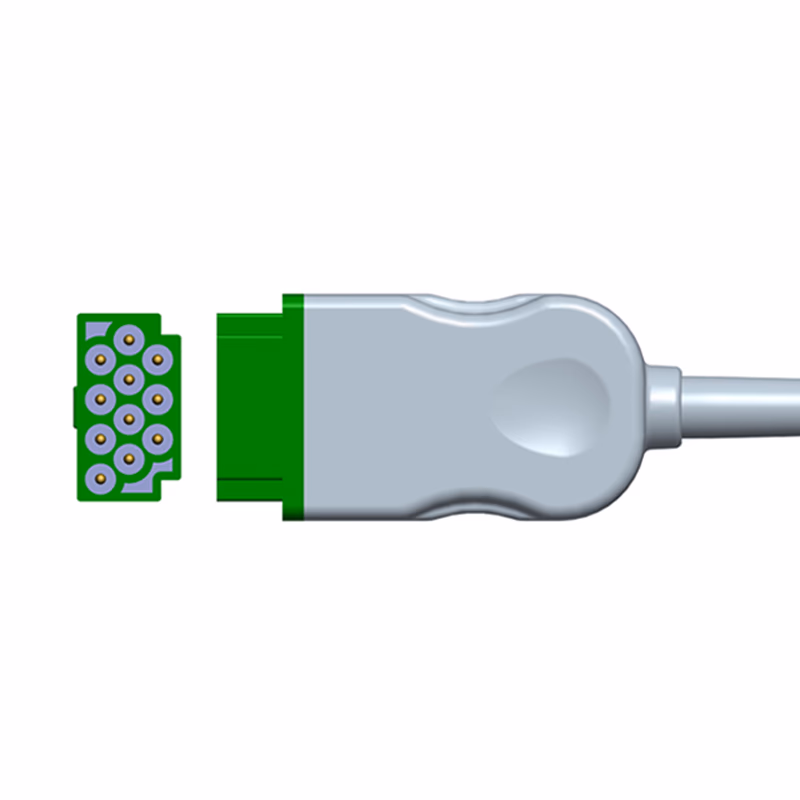 New Original Fetal Maternal ECG Cable - GE Healthcare 1442AAO GE Corometrics Models 120 Series, Adapter Cable Maternal / Fetal ECG, Rectangular Green Connector Plugs Directly into Monitor, Round Gray Adapter end accepts the 1590AAOQwik Connect Plus Leg Plate, the MECG end accepts the 1554AAO Multi-Link Maternal ECG Cable SKU: 1442AAO