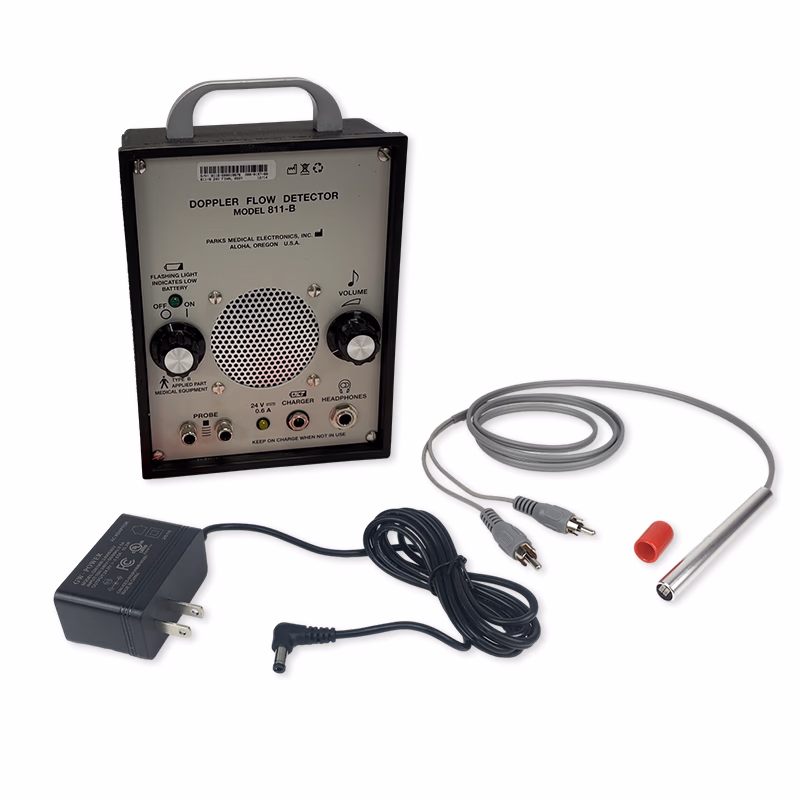 Refurbished Non-Directional Vascular Doppler Model with New 8.1MHz Probe - Parks Medical 811-B Brand new doppler probe and new battery & Power adapter SKU: 811-B-R-01