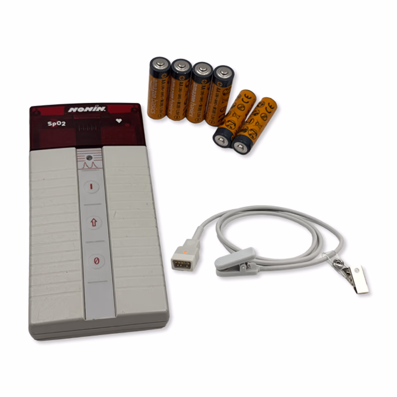 Refurbished SpO2 Handheld Oximeter with New Vet Accessory - Nonin 8500 with new compatible small Vet tongue clip sensor SKU: 8500-R-V1