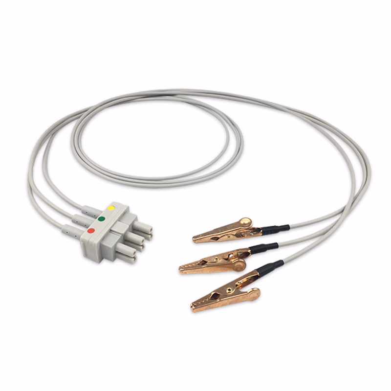 Compatible 3 Lead ECG Wires with Alligator Clips, 1.5m,IEC for smiths medical/V3404, V3404P SKU: ELV-AAS3-150A-I