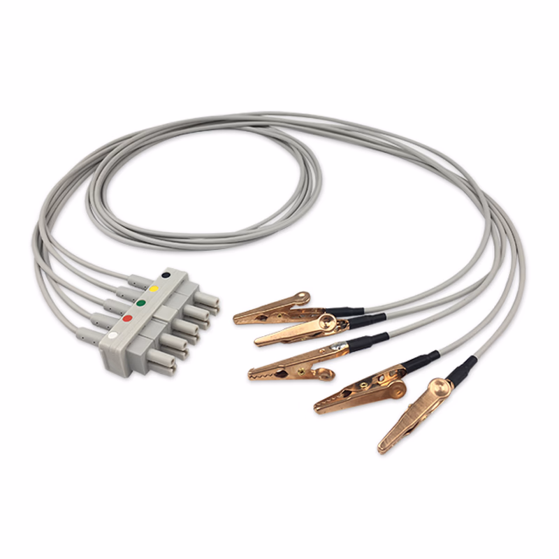 Compatible 5 Lead ECG Wires with Alligator Clips, 1.0m,IEC for smiths medical/V3404, V3404P SKU: ELV-AAS5-100A-I