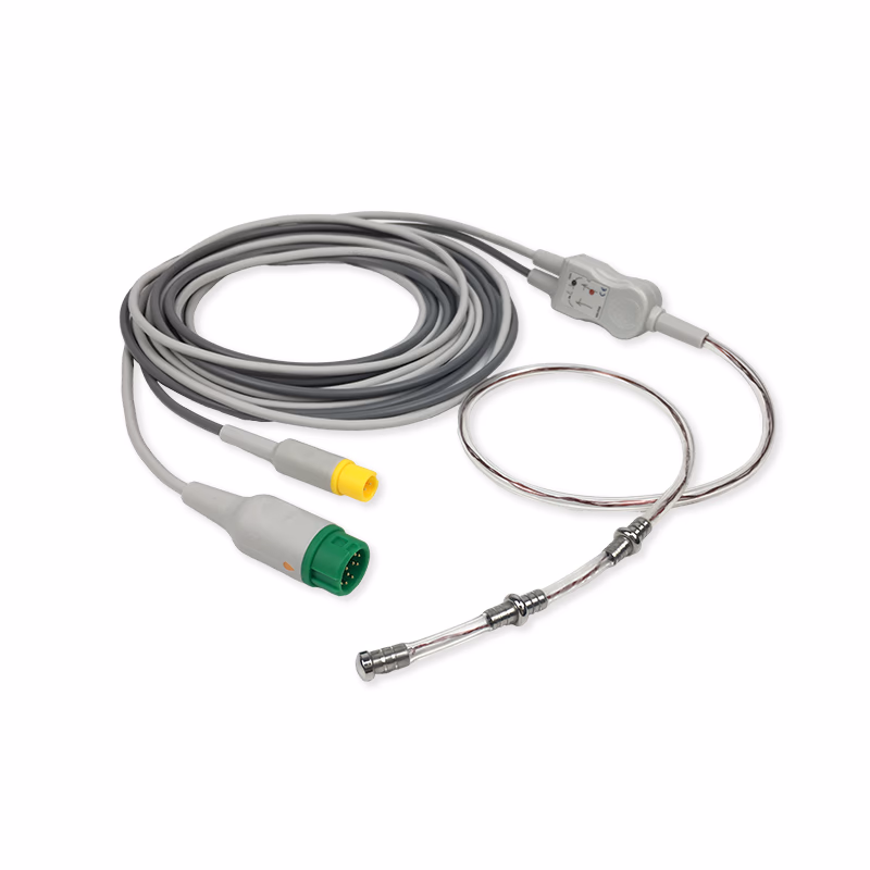 Compatible Esophageal Probe with 3 lead ECG and Temperature Cable, Extra Small Size, 4.0m (L:45mm, D:5mm) (for use with Mindray)  SKU: EPT-3016-5C