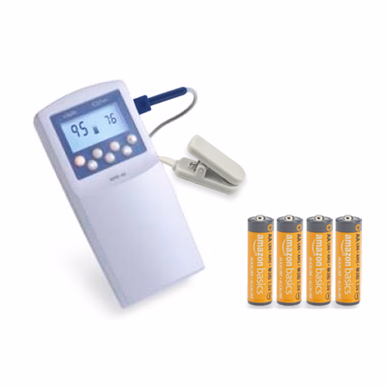 Refurbished OXIMAX N-65 Handheld Pulse Oximeter with new small Vet tongue clip sensor and AA batteries(4) SKU: N65-R-V1