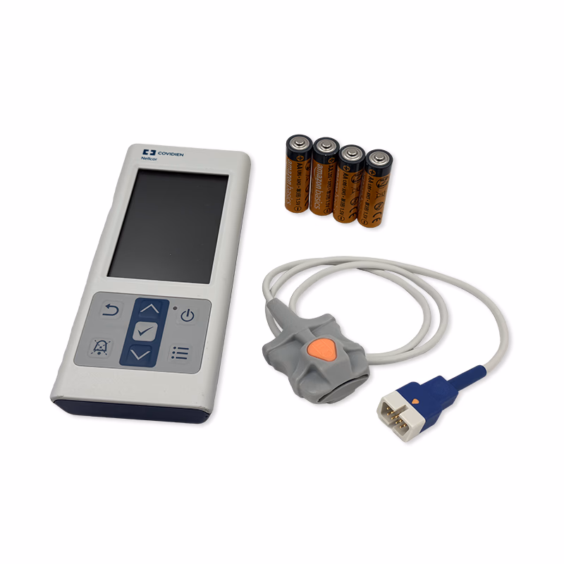 Refurbished Bedside SpO₂y Patient Monitor with New Sensor - Nellcor PM10N with new compatible adult soft rubber sensor SKU: PM10N-R-02
