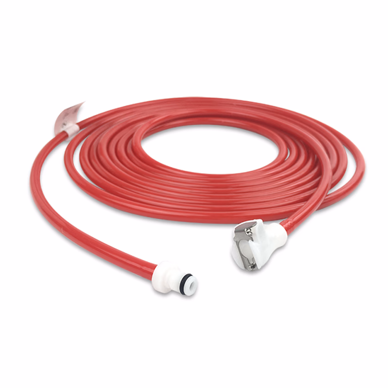 Tourniquet Hose Single Tube Red with PLC Connector Straight Tubing, 4.5m SKU: TH-RS45-48-12