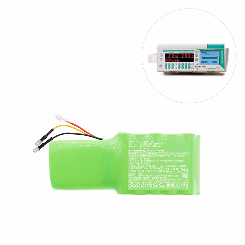 Compatible Ni-MH Battery, 12V, 3600mAh (comparable to B. Braun FZ00435250) for B Braun Infusion Systems Division, Outlook 100ES, 200ES, 300ES, 400ES, 621-100ES, 621-200ES, 621-300ES, 621-400ES SKU: TNC-BA050