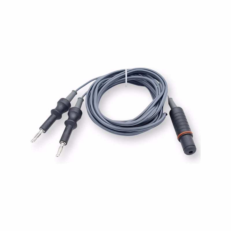 Compatible Bipolar silicon High Frequency Cable, 3m (comparable to Karl Storz 26176LA) Banana Plug(4.0mm)X2 to 8mm female(Resection) SKU: TNC-HFC07