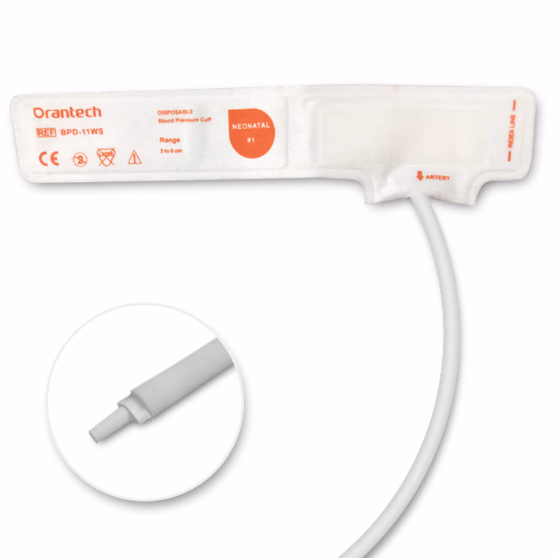 Veterinary#1(3-6cm) 1-Tube White BP Cuff with Male Luer Slip Non-woven Fiber Disposable, Tubing/ 20cm SKU: BPDV-11WS-W05P