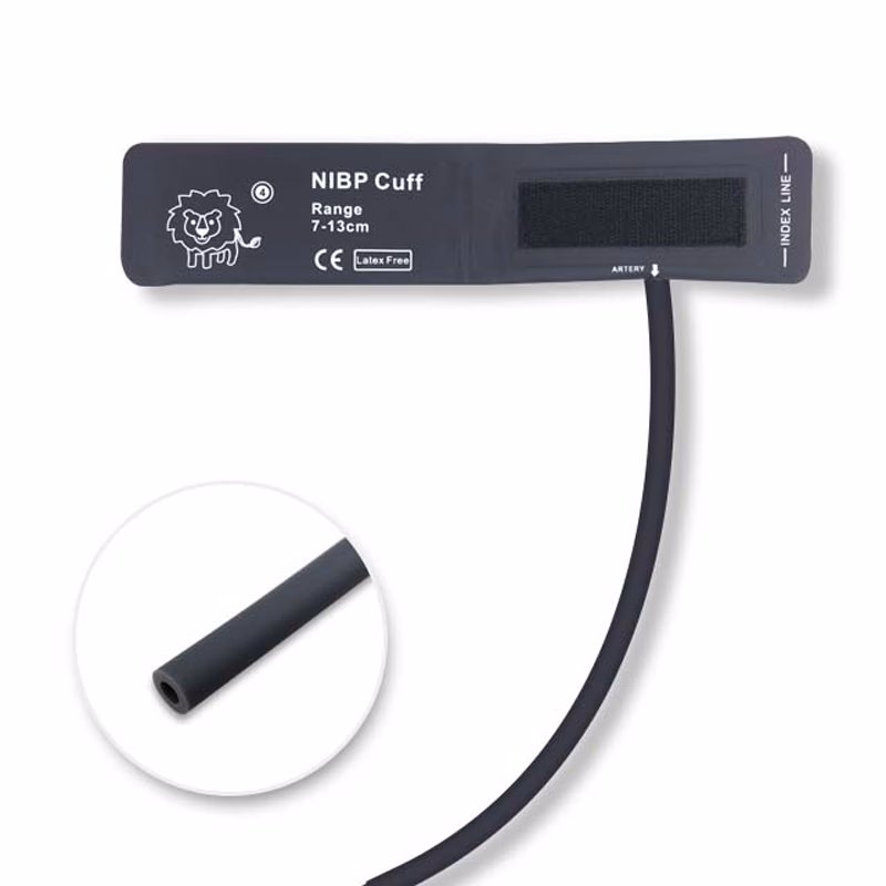 Veterinary#4(7-13cm) 1-Tube Dark Blue BP Cuff Bladderless Reusable, Nylon+TPU, Tubing/ 20cm SKU: BPNV-14NS