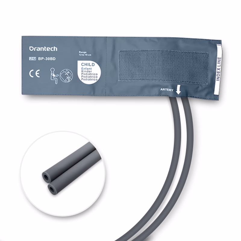 Pediatric 12-19cm 2-Tubes Dark Grey BP Cuff with No Fitting Reusable, PU, Tubing/ 20cm SKU: CL-BP-30BD