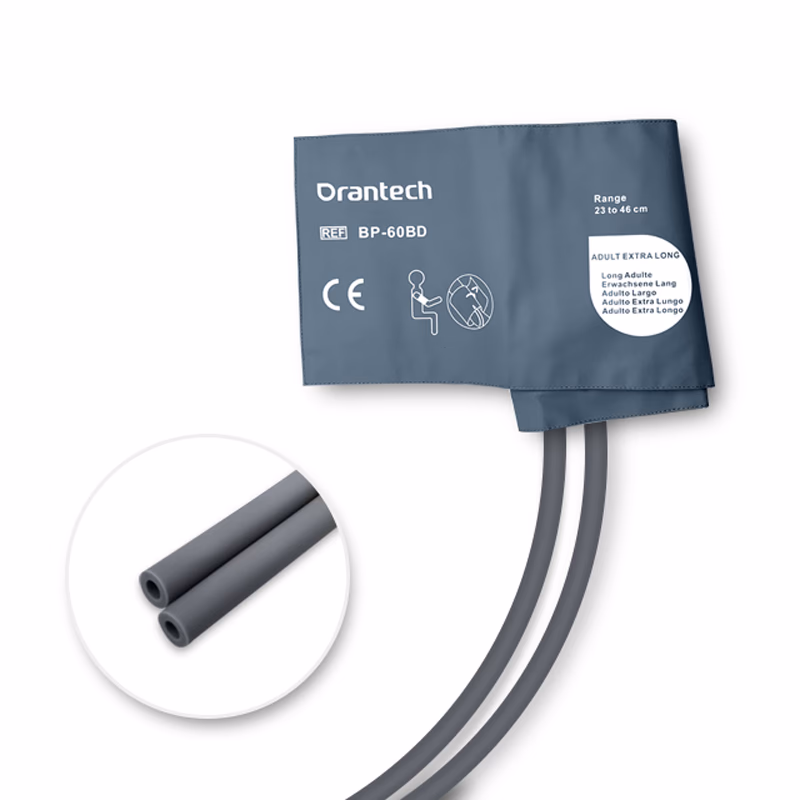 Adult Extra Long 23-46cm 2-Tubes Dark Grey BP Cuff with No Fitting Reusable, PU, Tubing/ 20cm SKU: CL-BP-60BD