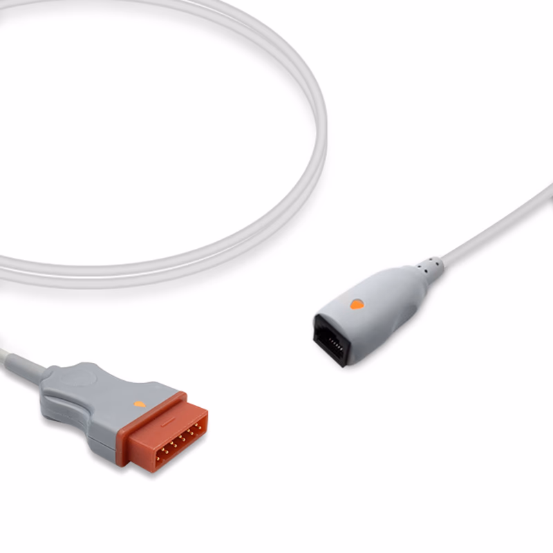 Compatible IBP Adapter Cable (comparable to GE Healthcare 2021196-001, used with Abbott/Medex, Transducer) Reusable, 4.0m SKU: IBP-MQ-MXT40