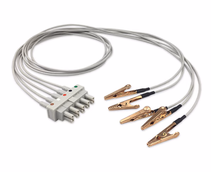 Compatible 5 Lead ECG Wires with Alligator Clips, 1.0m,AHA undefined SKU: ELV-AAS5-100A-A